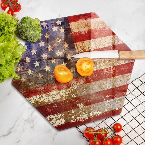 Skleněná krájecí deska Vlajka usa amerika