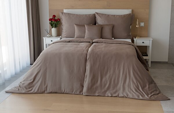 Povlečení Luna taupe Bambusový satén 1x 140/200, 1x 70/90