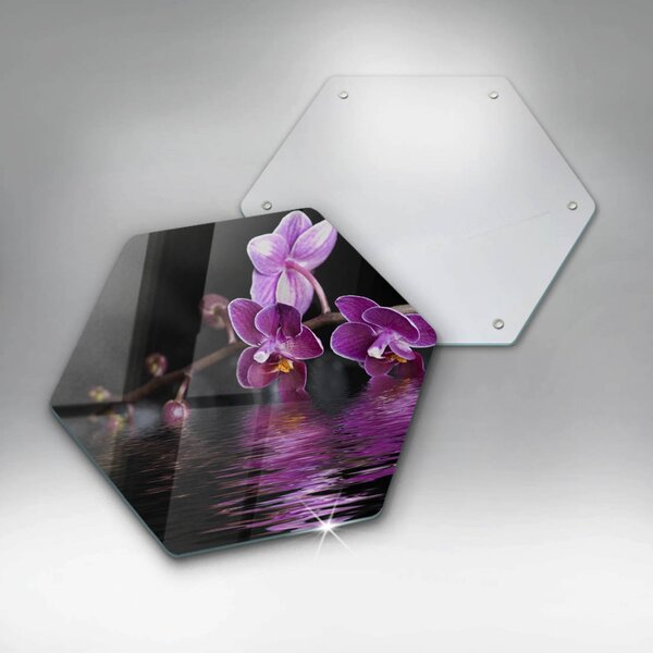 Skleněná deska do kuchyně Orchidejová zenová voda