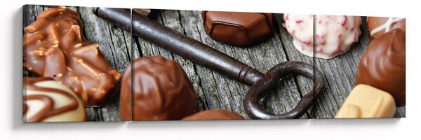 Obraz čokolády a klíče (170x50 cm)