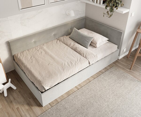 Postel EDDY 2 pro děti a mládež šedá TRINITY 120x200 kovový zdvižný rošt