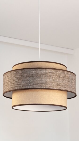 Lustr na lanku GRACE 1xE27/60W/230V pr. 40 cm béžová/hnědá