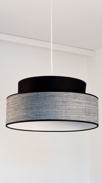 Lustr na lanku GRACE 1xE27/60W/230V pr. 40 cm černá/šedá