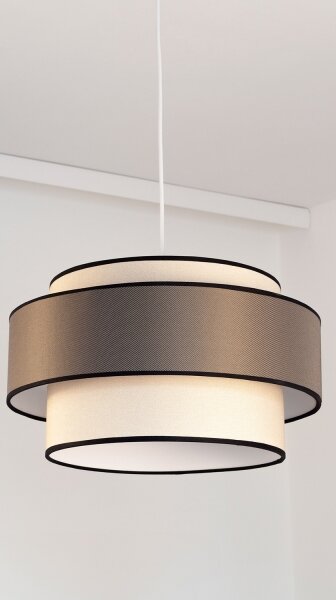 Lustr na lanku GRACE 1xE27/60W/230V pr. 40 cm krémová/hnědá