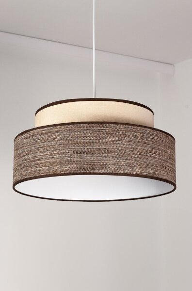 Lustr na lanku GRACE 1xE27/60W/230V pr. 40 cm krémová/hnědá