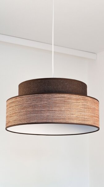 Lustr na lanku GRACE 1xE27/60W/230V pr. 40 cm hnědá/béžová