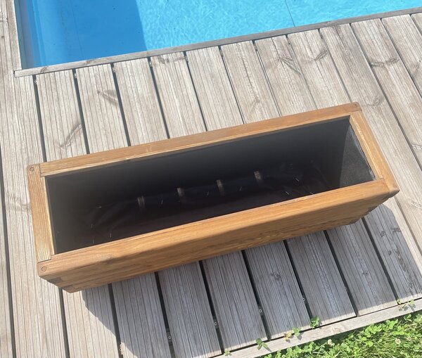 Dřevěný zahradní květináč AKSAMIT, teak, 800x250x300 (Krásné zpracování!)