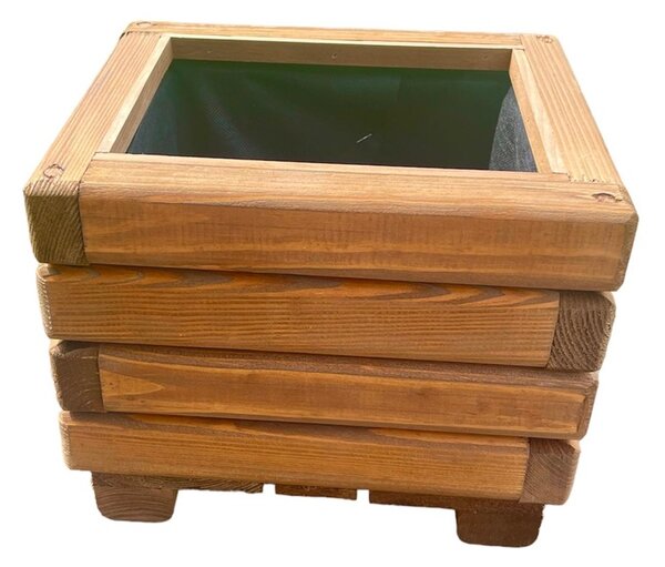 Dřevěný zahradní květináč AKSAMIT, teak, 300x250x250 (Krásné zpracování)