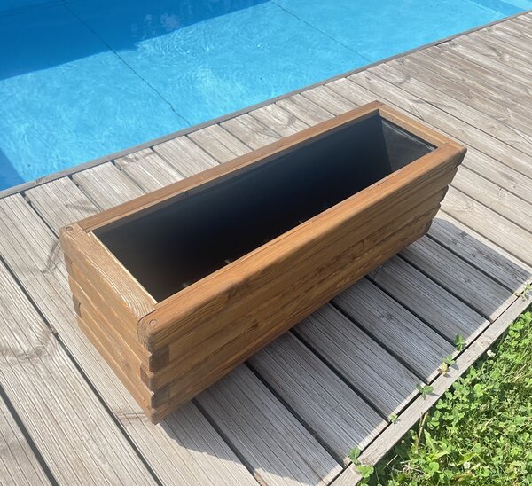 Dřevěný zahradní květináč AKSAMIT, teak, 800x250x300 (Krásné zpracování!)