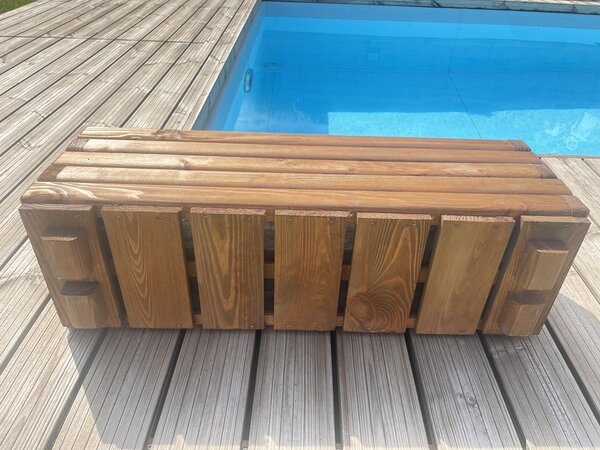 Dřevěný zahradní květináč AKSAMIT, teak, 800x250x300 (Krásné zpracování!)