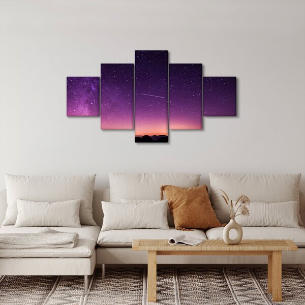 Obraz oblohy s padající hvězdou (125x70 cm)