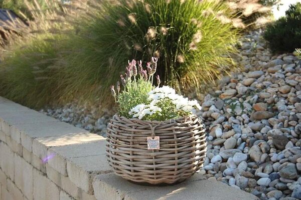 RATANOVÝ Květináč DRYPOT TINA small, Ø29x19cm (Van der Leeden®)