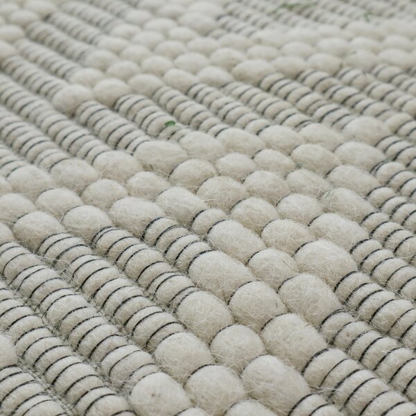 Kusový ručně tkaný koberec Woolen 5 White 150x240 cm