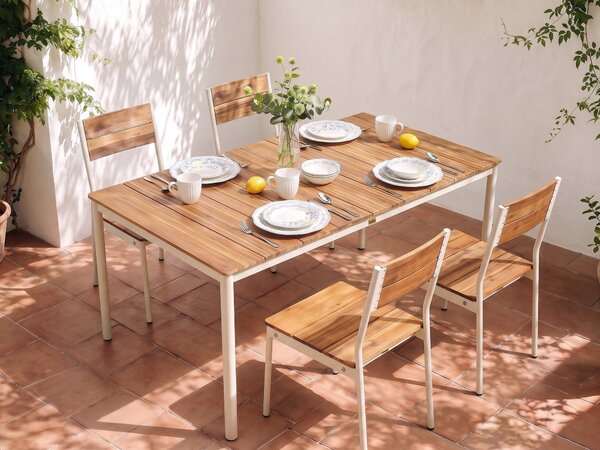 Venkovní jídelní stůl pro 6 osob GIOVINAZZO 180 cm 90 cm Akáciové dřevo Hnědá