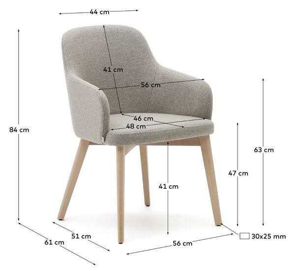 Hnědá čalouněná jídelní židle Kave Home Nelida
