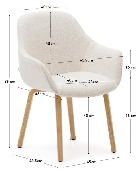 Bílá čalouněná jídelní židle Kave Home Aleli
