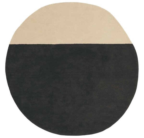 Nanimarquina Kulatý koberec Pearl Round, vlněný Barva: Béžová a černá, Rozměr: 150x148 cm