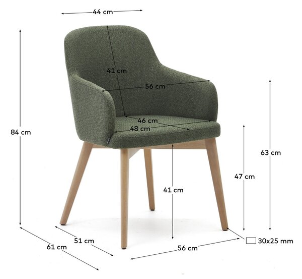 Zelená čalouněná jídelní židle Kave Home Nelida