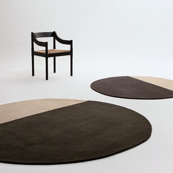 Nanimarquina Kulatý koberec Pearl Round, vlněný Barva: Béžová a černá, Rozměr: 150x148 cm