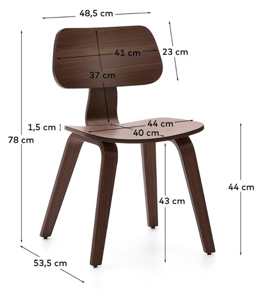 Ořechová jídelní židle Kave Home Gena
