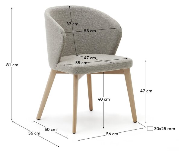 Hnědá čalouněná jídelní židle Kave Home Darice