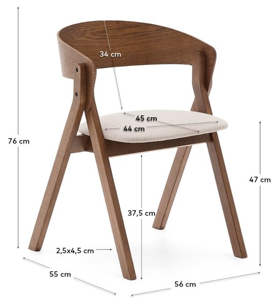 Kave Home Hnědá dřevěná jídelní židle Godia