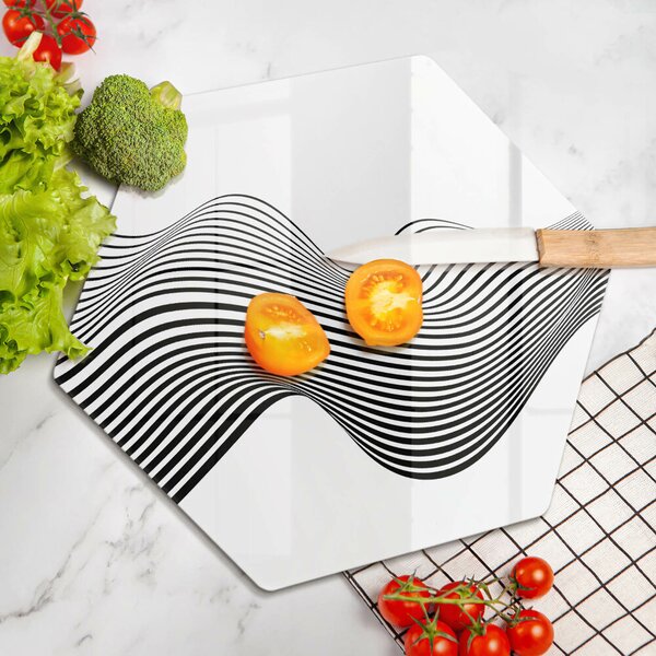 Skleněné krájecí prkénko Lineární abstrakce