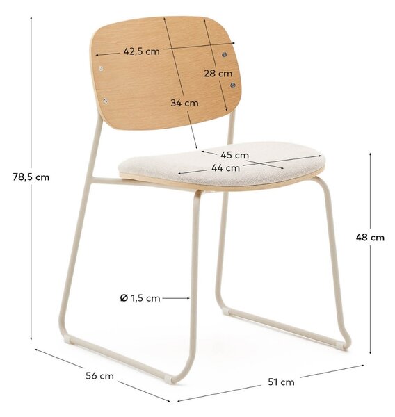 Přírodní jídelní židle Kave Home Meli