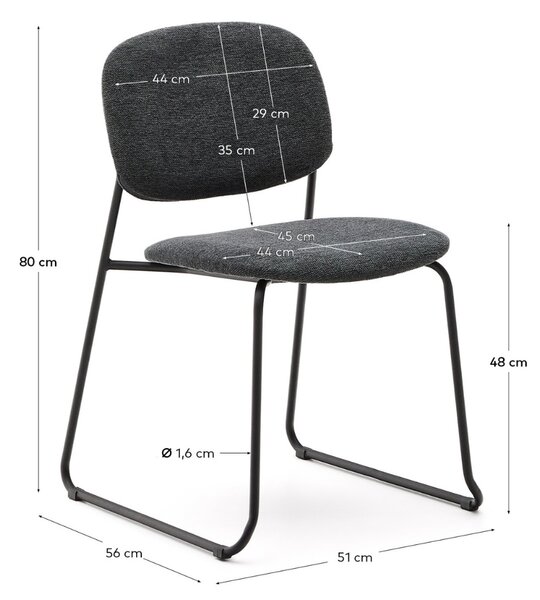 Šedá jídelní židle Kave Home Meli