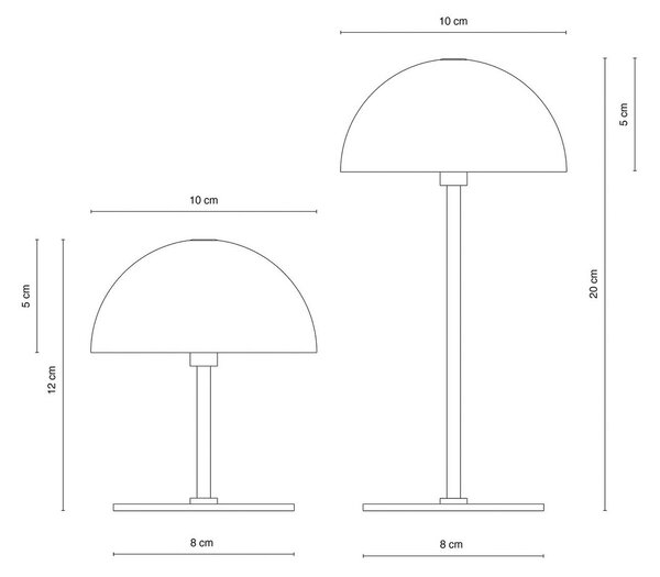 Dyberg Larsen LED stolní lampa na baterie Along, červená, sada 2 ks, stmívatelný, Mosaz / zlato, Obývací pokoj / jídelna, kov, Skandinávský