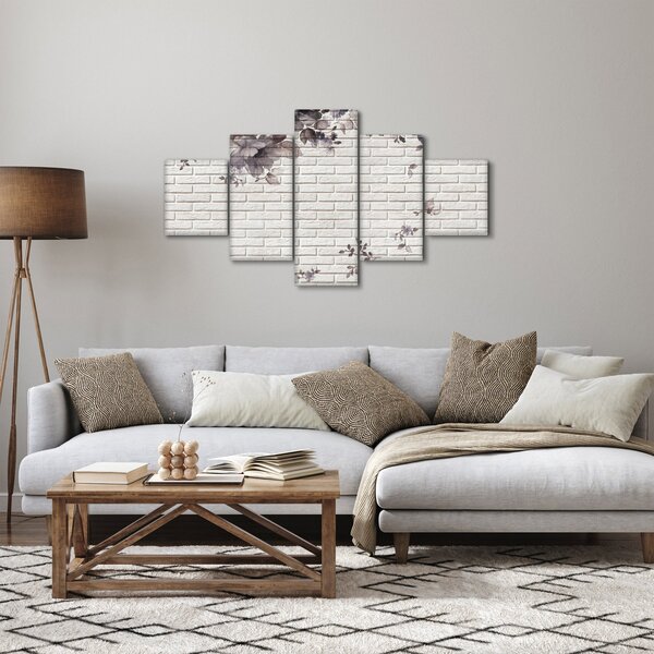 Obraz zdi s kyticí (125x70 cm)