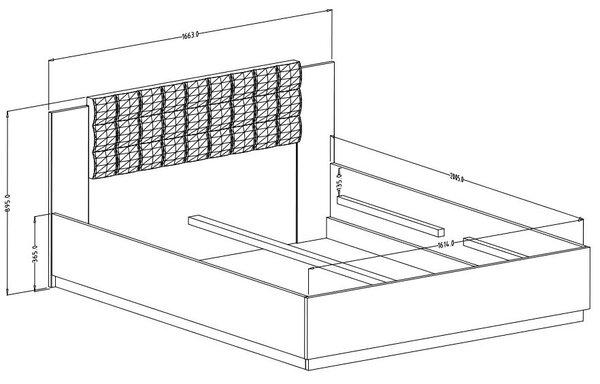 Manželská postel 160x200 LJUBA - dub flagstaf