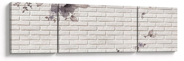 Obraz zdi s kyticí (170x50 cm)