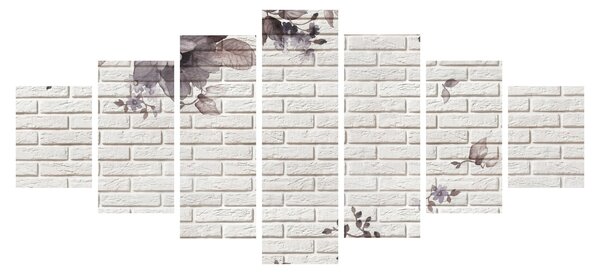 Obraz zdi s kyticí (210x100 cm)