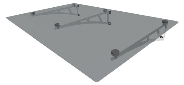 Strisky-polymer.cz GREY - ŠEDÉ SKLO stříška nad vchod s rameny,hl.100cm 180 cm Nerez