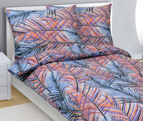 BELLATEX Bavlněné povlečení Modrá, Oranžová, Fialová 140x200 cm. 70x90 cm