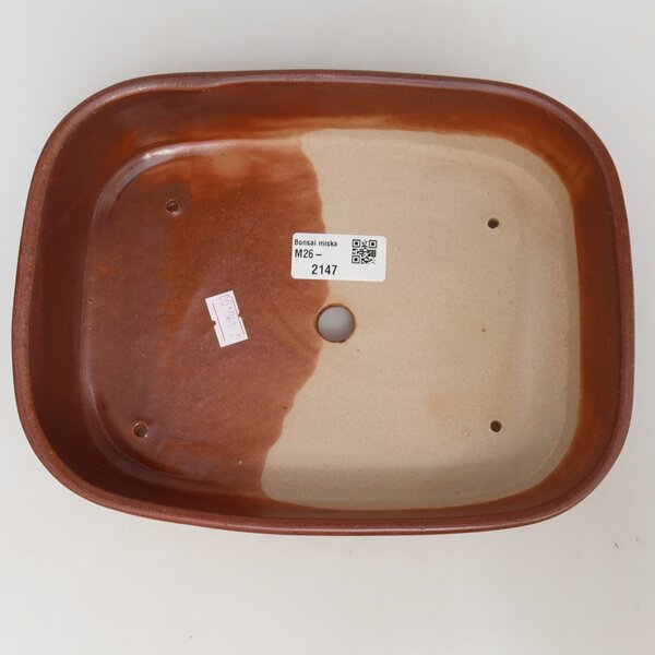 E-bonsai Keramická bonsai miska 23 x 18 x 5,5 cm vínová