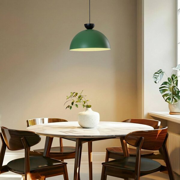 EMIBIG LIGHTING Závěsné světlo Lunaro, zelené, Ø 40 cm, kov, stmívatelný, Zelená, Obývací pokoj / jídelna, kov, Moderní