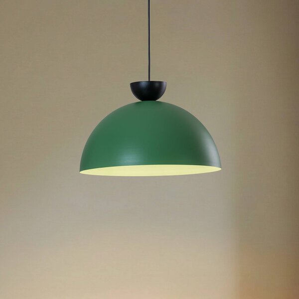 EMIBIG LIGHTING Závěsné světlo Lunaro, zelené, Ø 40 cm, kov, stmívatelný, Zelená, Obývací pokoj / jídelna, kov, Moderní