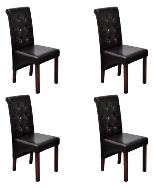 Jídelní židle 4 ks hnědé umělá kůže