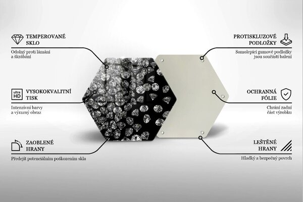 Skleněná deska do kuchyně Diamanty diamanty