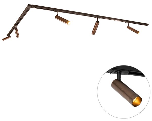 Moderní kolejnicový systém s 5 reflektory tmavě bronzový 1-fázový GU10 35mm - Iconic Jeana Luxe