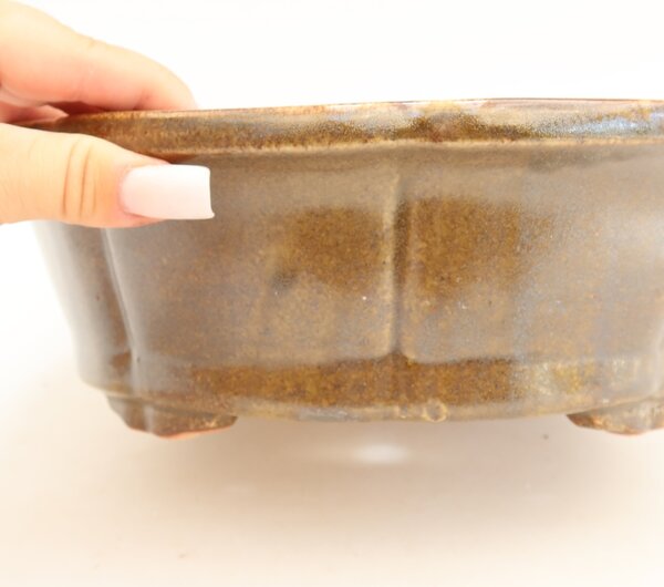 E-bonsai Keramická bonsai miska 26 x 26 x 8 cm hnědá