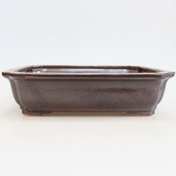 E-bonsai Keramická bonsai miska 27,5 x 21,5 x 7 cm vínová