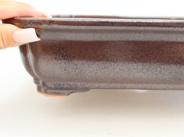 E-bonsai Keramická bonsai miska 27,5 x 21,5 x 7 cm vínová