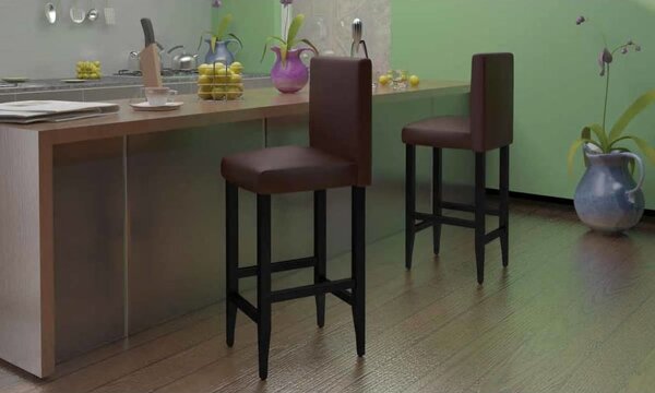 Barové stoličky 4 ks tmavě hnědé umělá kůže