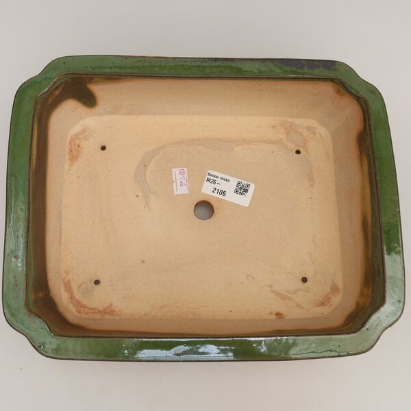 E-bonsai Keramická bonsai miska 27,5 x 21,5 x 7 cm zelená