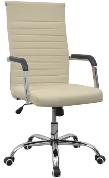 Kancelářská židle umělá kůže 55 x 63 cm krémová