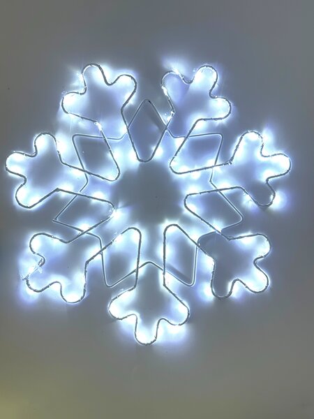 LED dekorace sněhová vločka na baterie – 34 cm, různé barvy na výběr Barva: Studená bílá