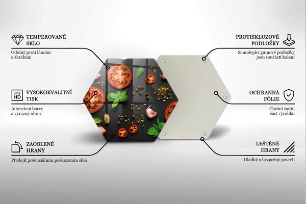 Skleněná krájecí deska Rajčata a koření